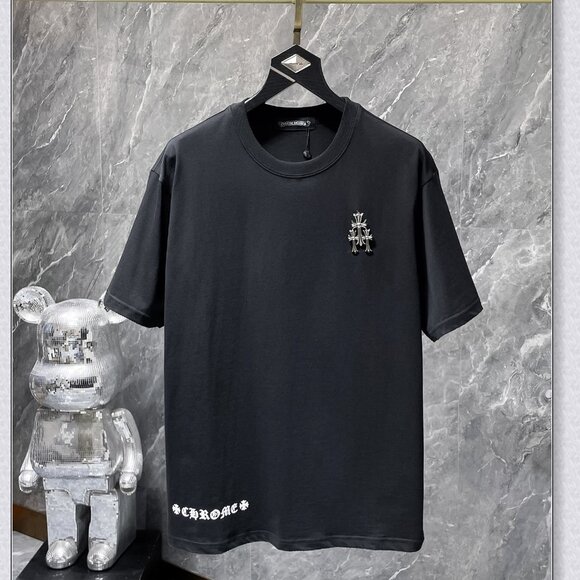 Chrome Hearts Distressed Circle Logo Tee - Black